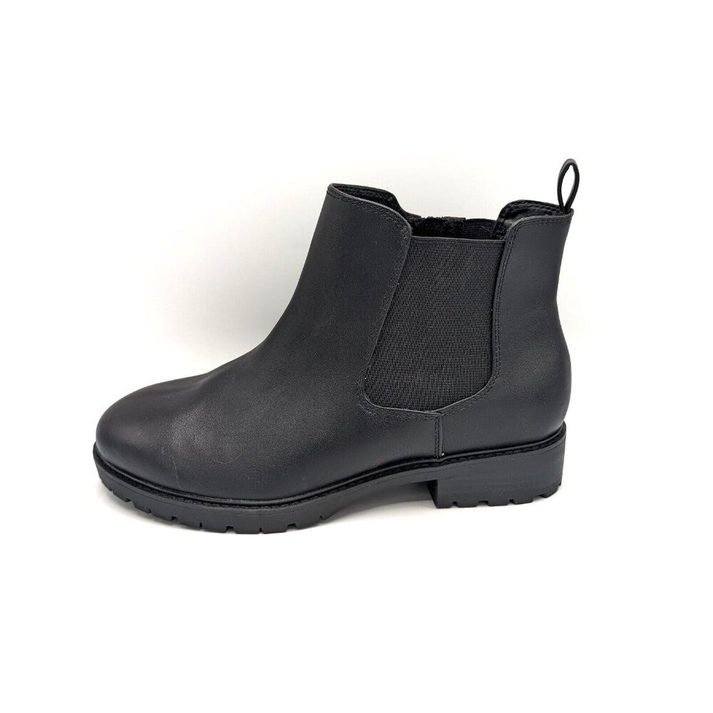 Torrid Womens Black Pull On Stretch Chelsea Boot Sz 10 WW Ankle Bootie Lug Sole